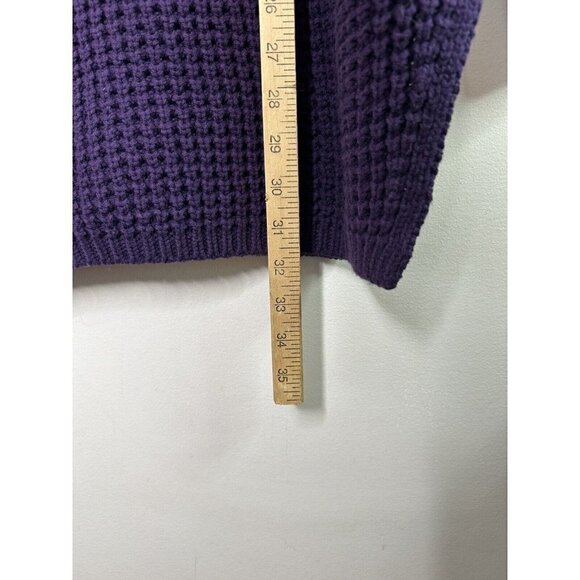 Lands' End Women's Oversized Cowl Neck Sweater Purple Cable Knit Size Med… - Picture 7 of 9